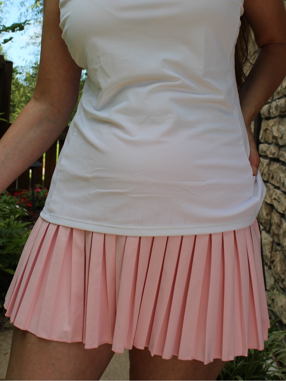 Blush Pink Pleated Tennis Skirt